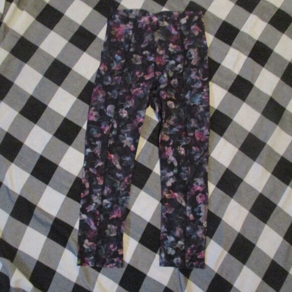 Lululemon Women Fast Free HR Crop 19” LW6BCVS  Black Multi Print Size 0 - Picture 1 of 7